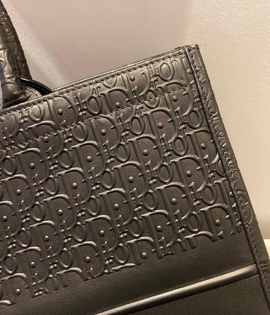 [TOP] Christian Dior Book Tote Embossed Lagre 41.5cm - Black