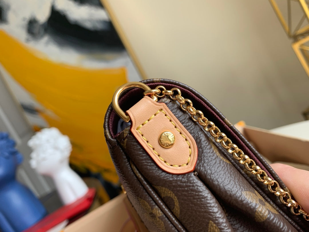 [TOP] Louis Vuitton LV Favorite Monogram PM 21x12.5x4.5cm-Brown
