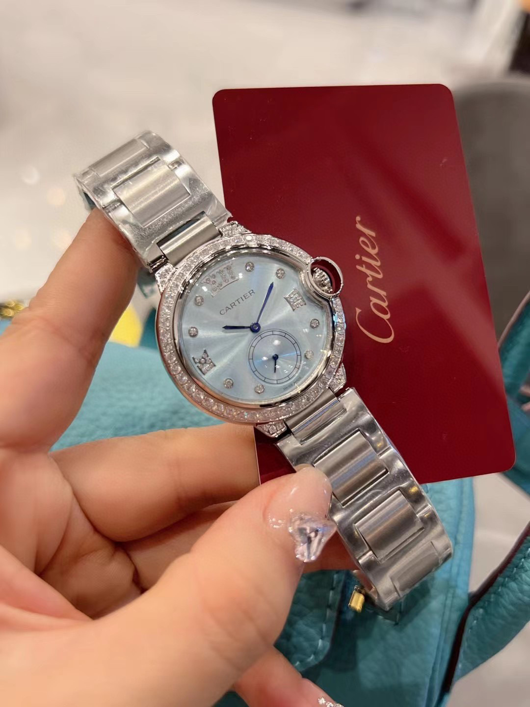 [TOP] Cartier BALLON BLEU DE WATCH Blue - Leather/Steel