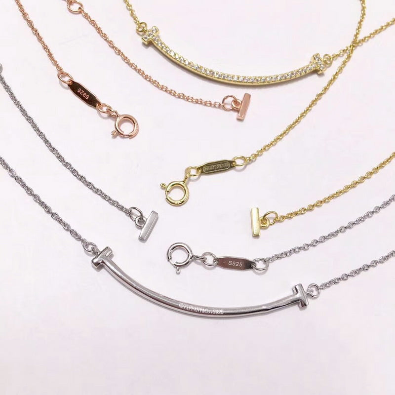 [TOP] Tiffany & Co. Medium Smile Necklace w Stones