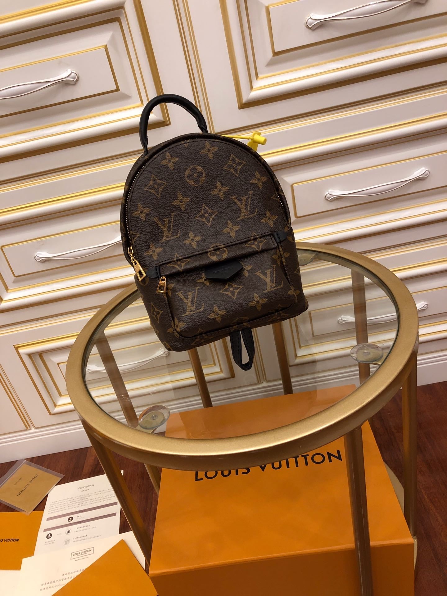 [TOP] Louis Vuitton LV £V Monogram Palm Springs Mini Backpack  16cm x 21.5cm x 9.5cm-Brown