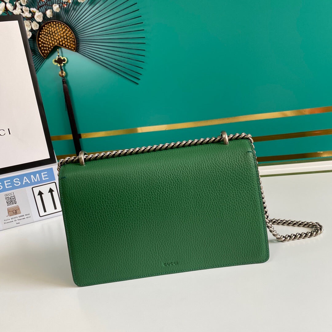 [TOP] GUCCI Dionysus Bag Crystal-embellished Small - GREEN