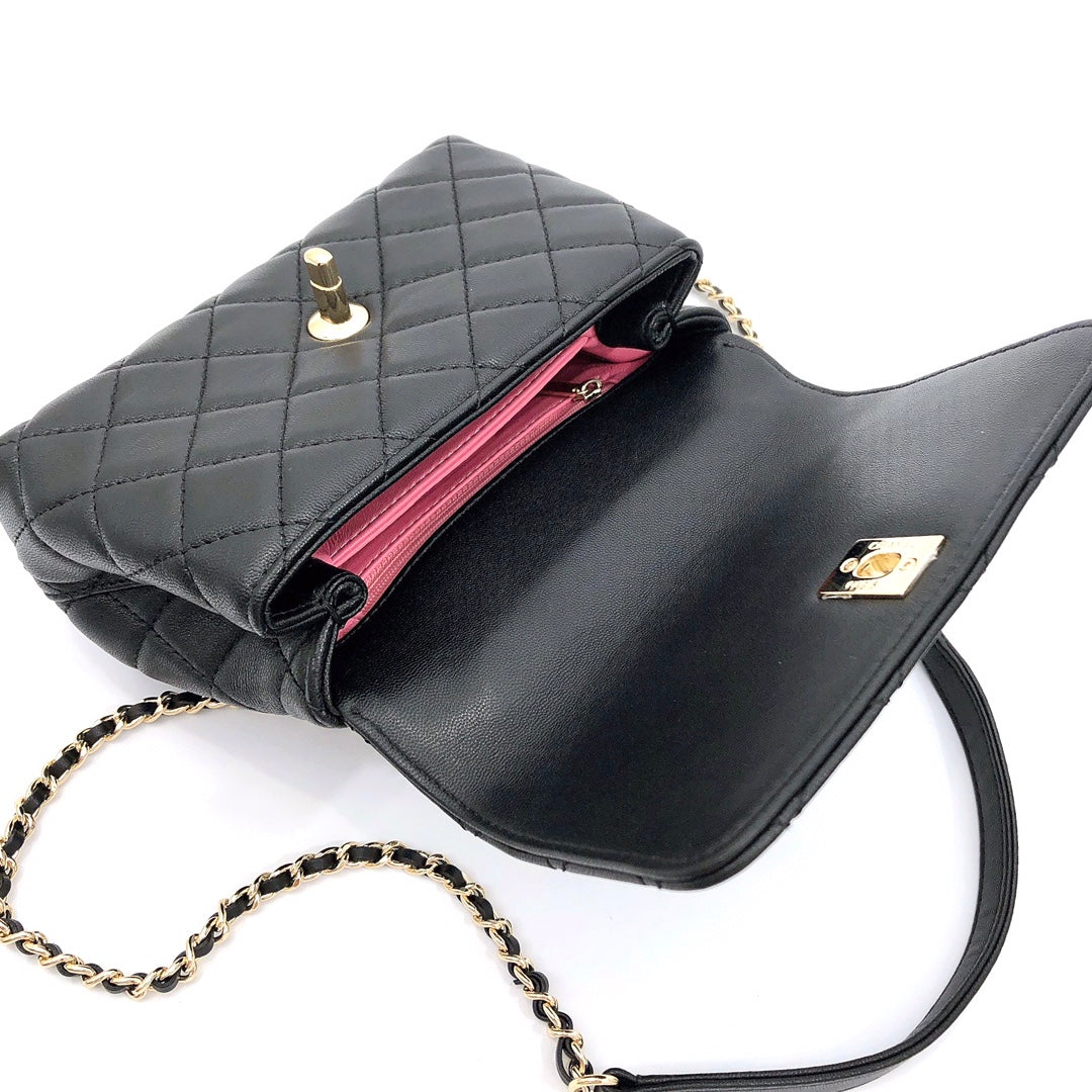 [TOP] CHANEL Coco Handle Bag Rainbow Top Small 19cm - Black & GHW