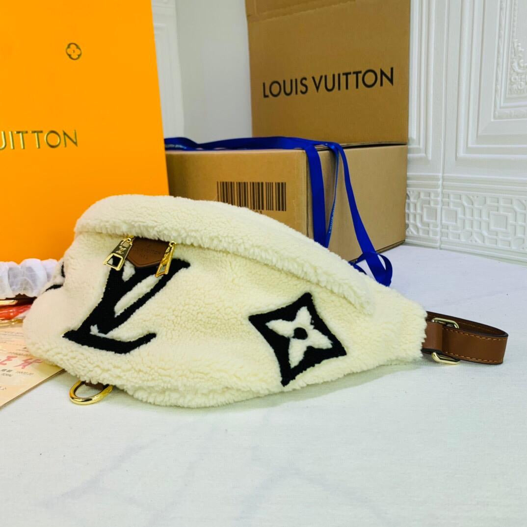 [TOP] Louis Vuitton LV  Teddy Bumbag 17.78 ×35.56 ×12.7 cm-White