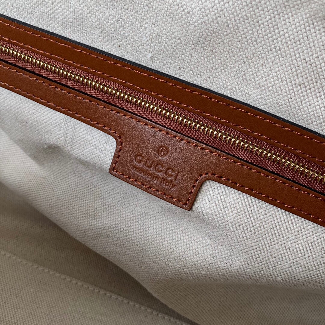 [TOP] GUCCI G*G Matelasse Leather Top Handle Medium Bag - Brown