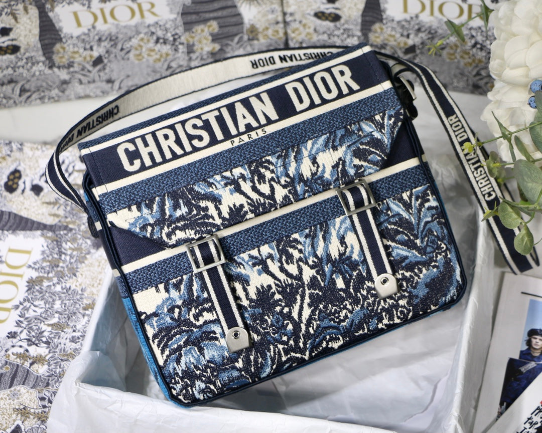 [TOP] Christian Dior Camp Messenger Bag - Blue Palm Trees