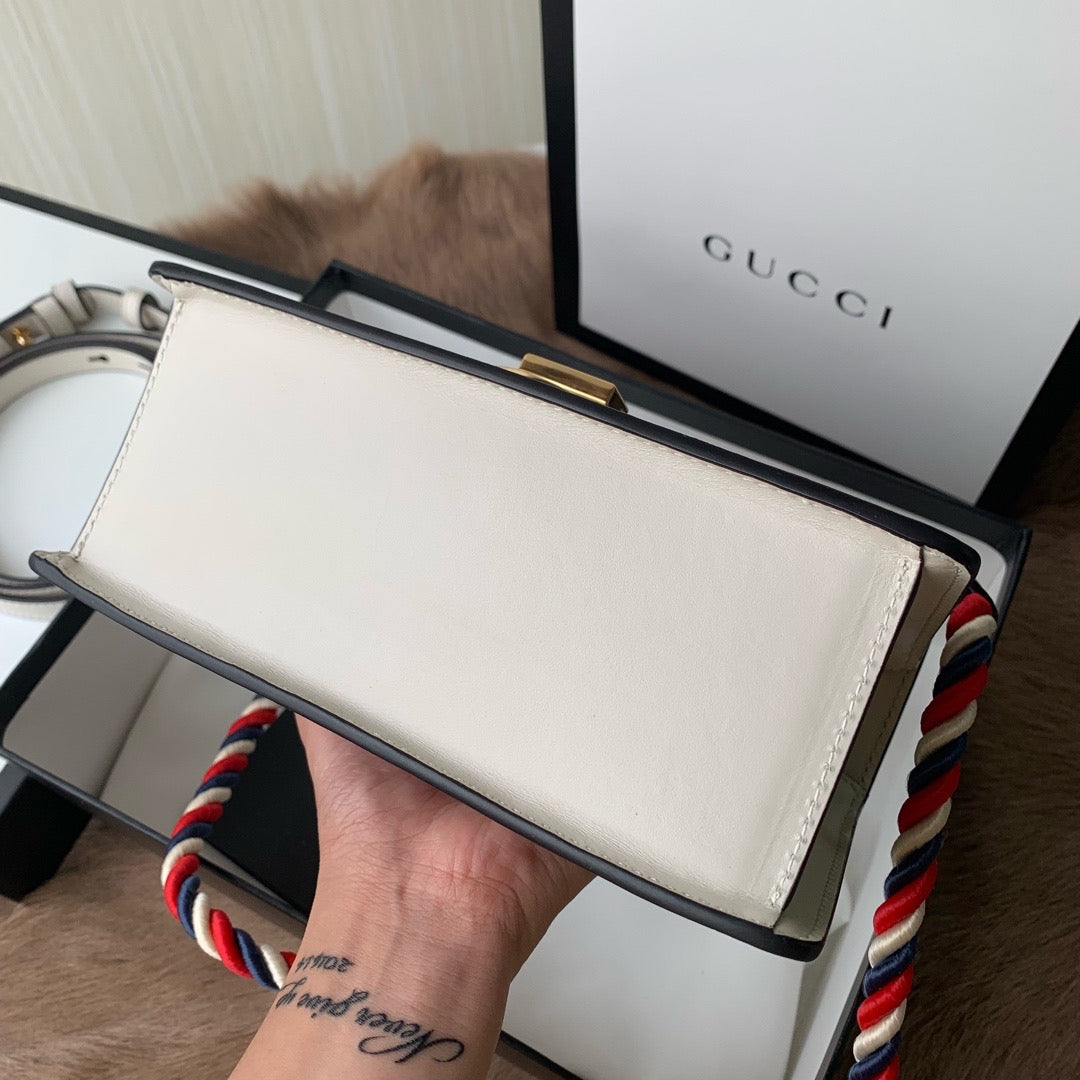 [TOP] GUCCI G*G Sylvie Leather Bag - White
