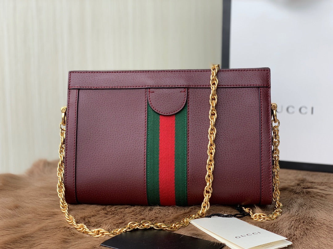 [TOP] GUCCI Ophidia Shoulder Bag Small - Burgundy