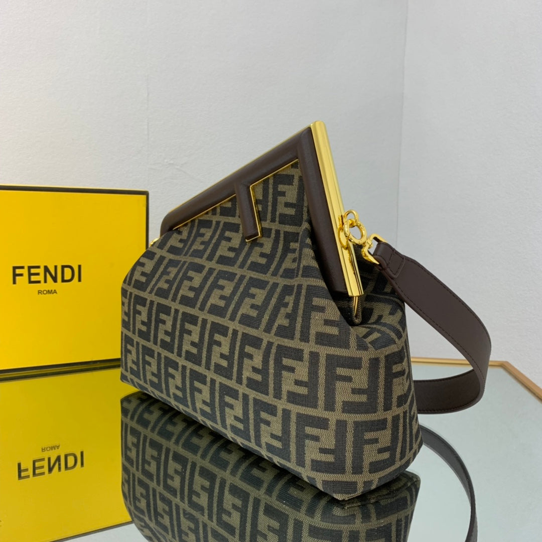 [TOP] FENDI FENDI First Canvas Medium Shoulder Bag