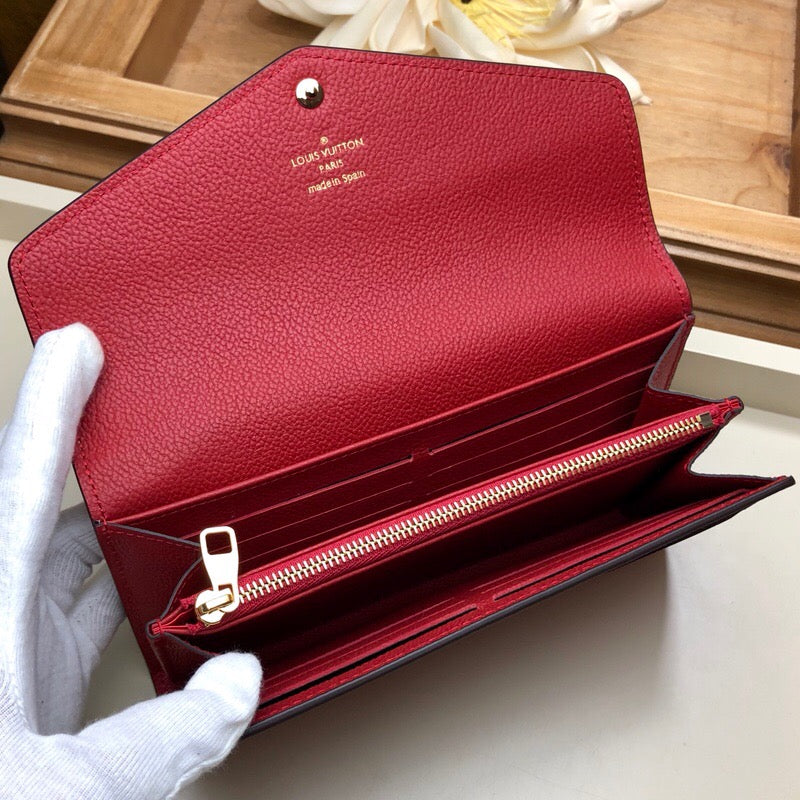 [TOP] Louis Vuitton LV  Sarah Empreinte Wallet - Red