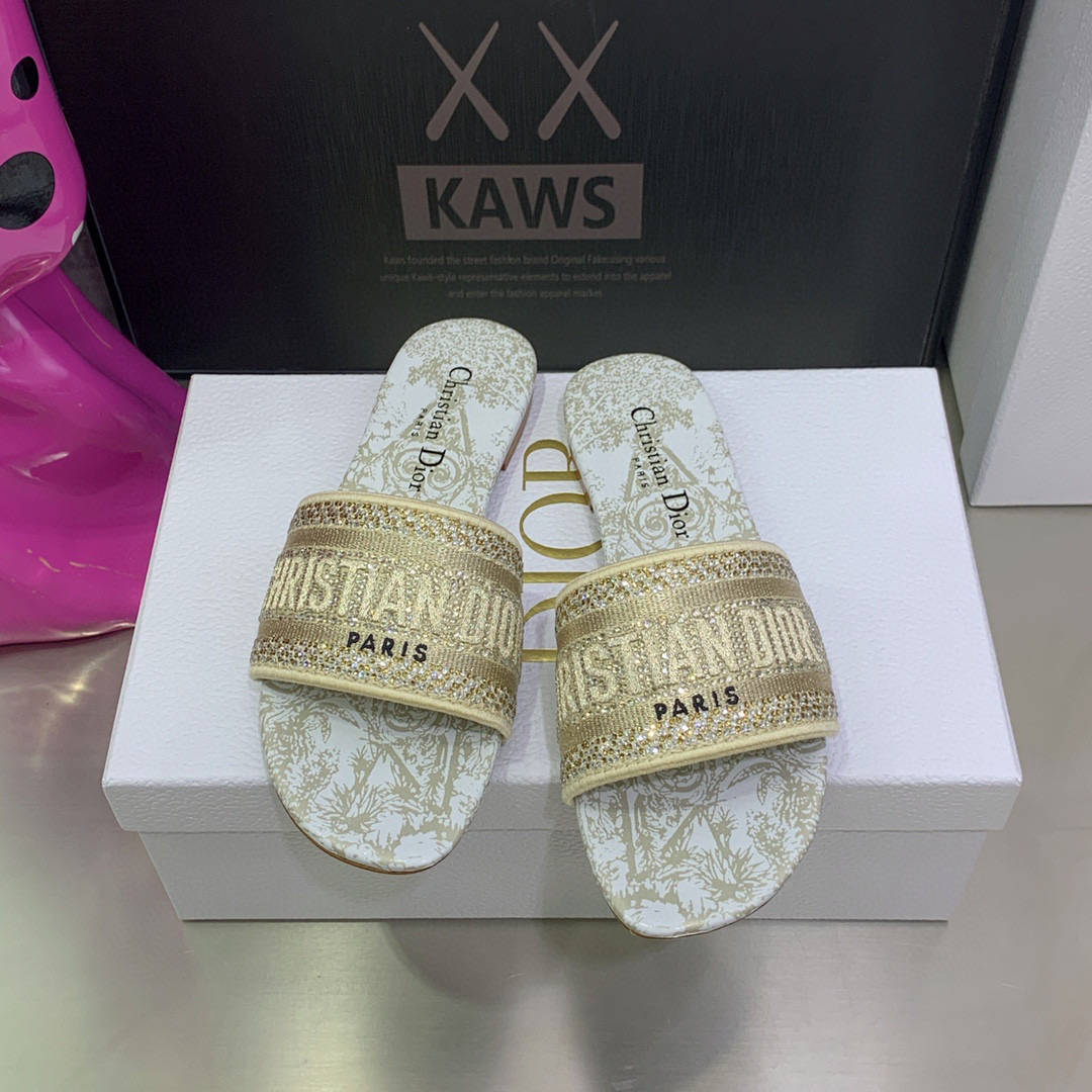[TOP] Christian Dior Around the World Stella Embroidered Slides - 5 Colours