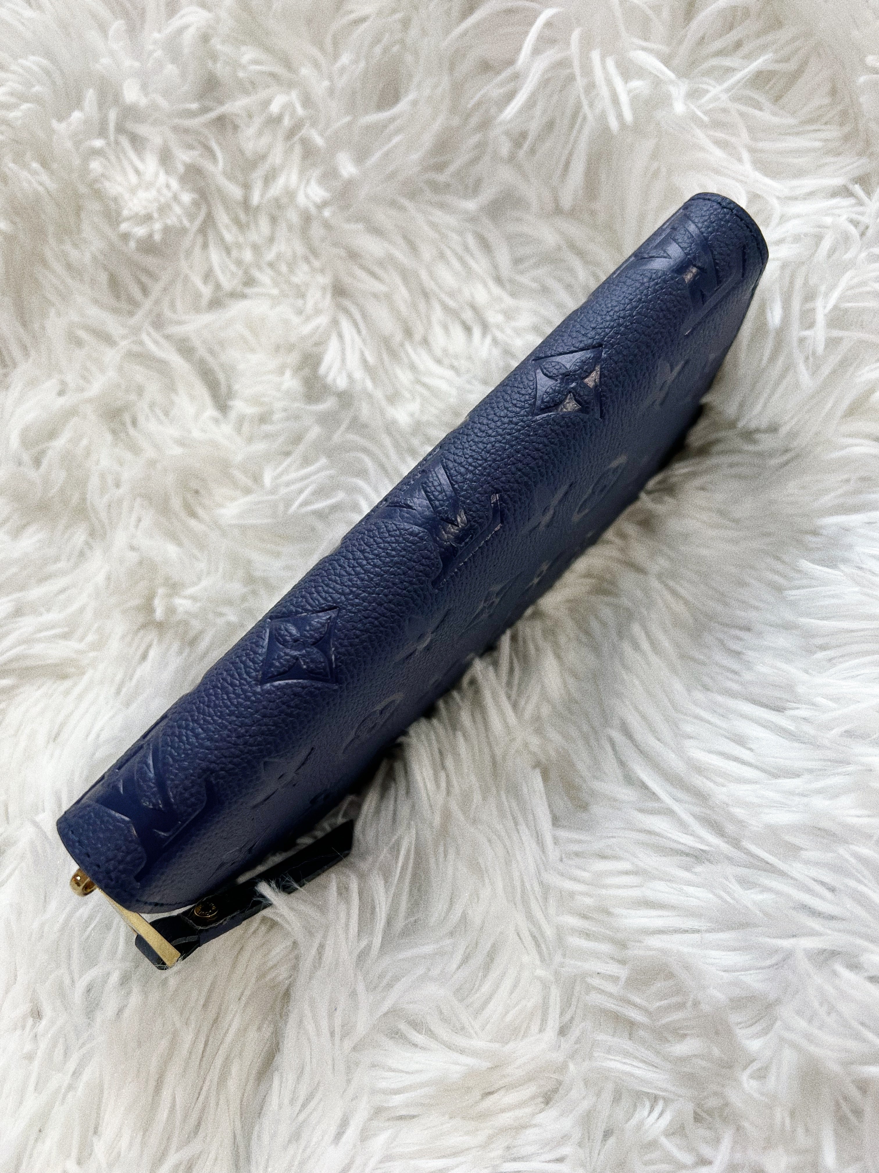 [TOP] Louis Vuitton LV LV Zippy Empreinte Wallet - Navy Blue