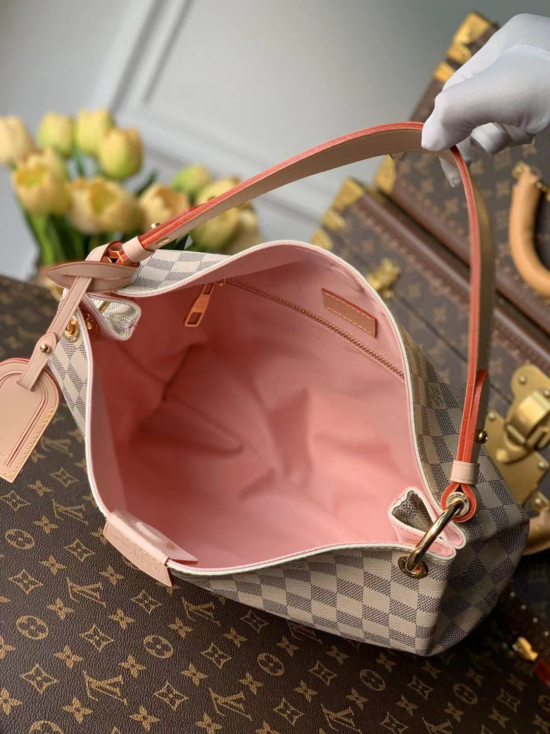 [TOP] Louis Vuitton LV Graceful Bag 2 Sizes - Damier Azur