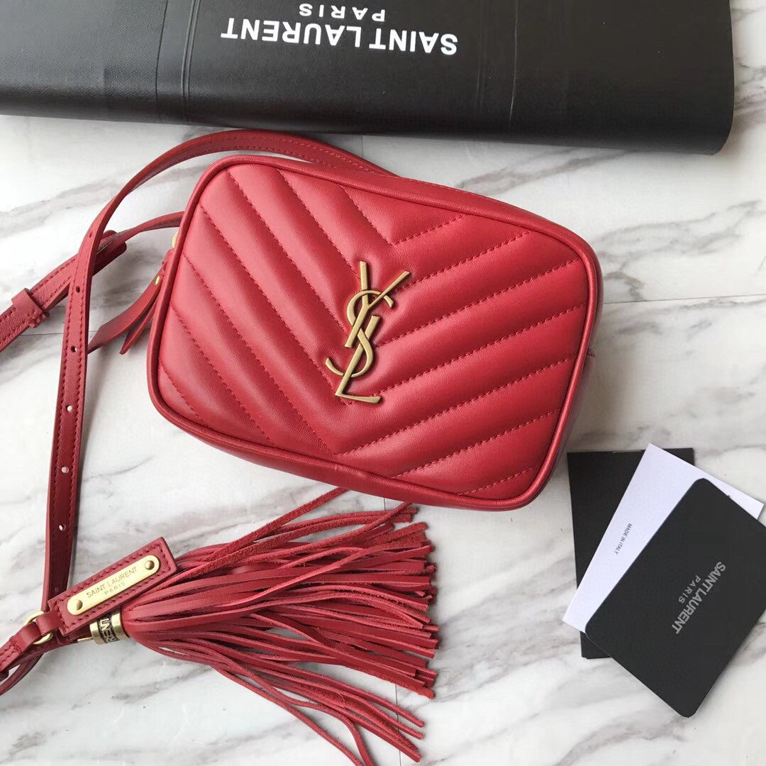 [TOP] Yves Saint Laurent YSL Loulou Belt Bag - Red