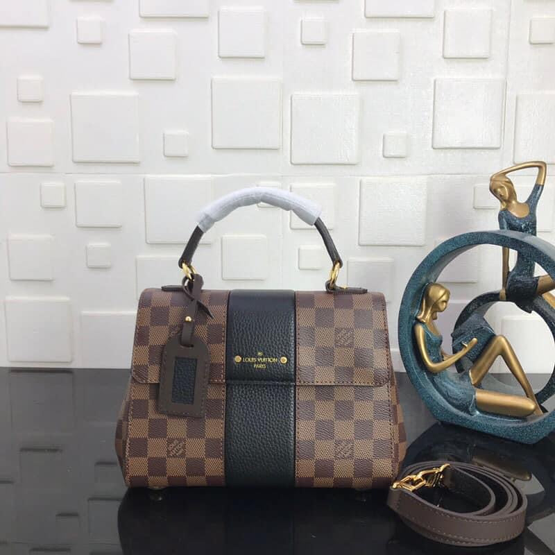 [TOP] Louis Vuitton LV L*V Magnolia Damier Ebene Canvas Bond Street 17× 24×9 cm- Black