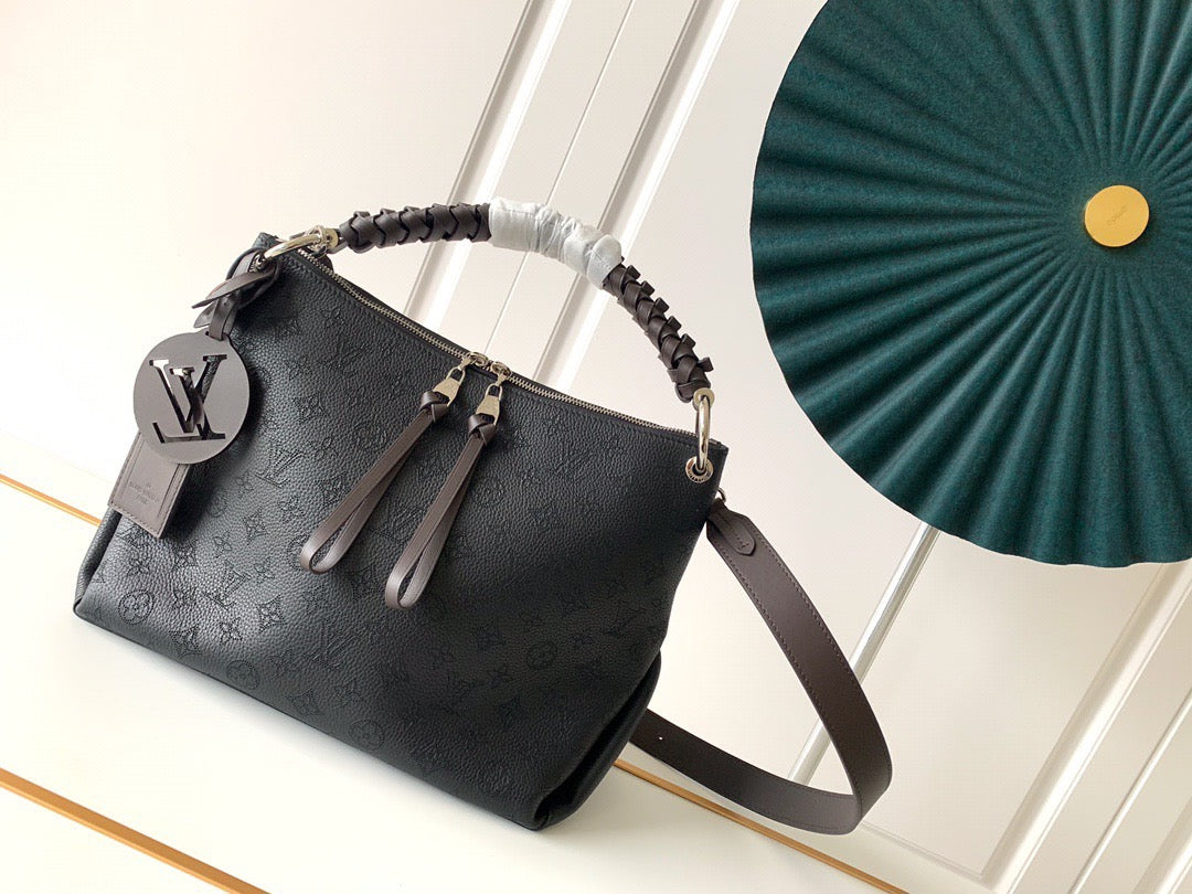 [TOP] Louis Vuitton LV L*V Mahina Beauborg MM Leather Bag 32.0*26.0*17.0 cm- Black