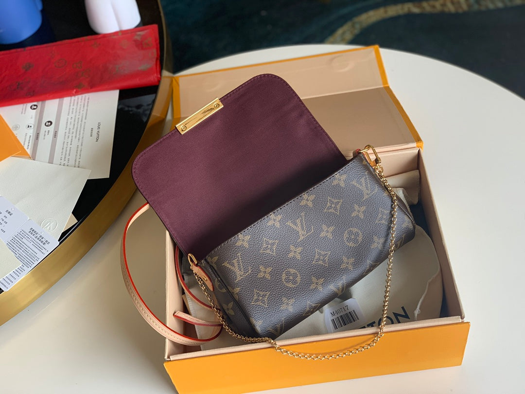 [TOP] Louis Vuitton LV Favorite Monogram PM 21x12.5x4.5cm-Brown