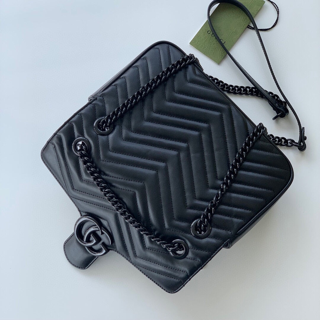 [TOP] GUCCI G*G Marmont Bag Small 26cm - All Black