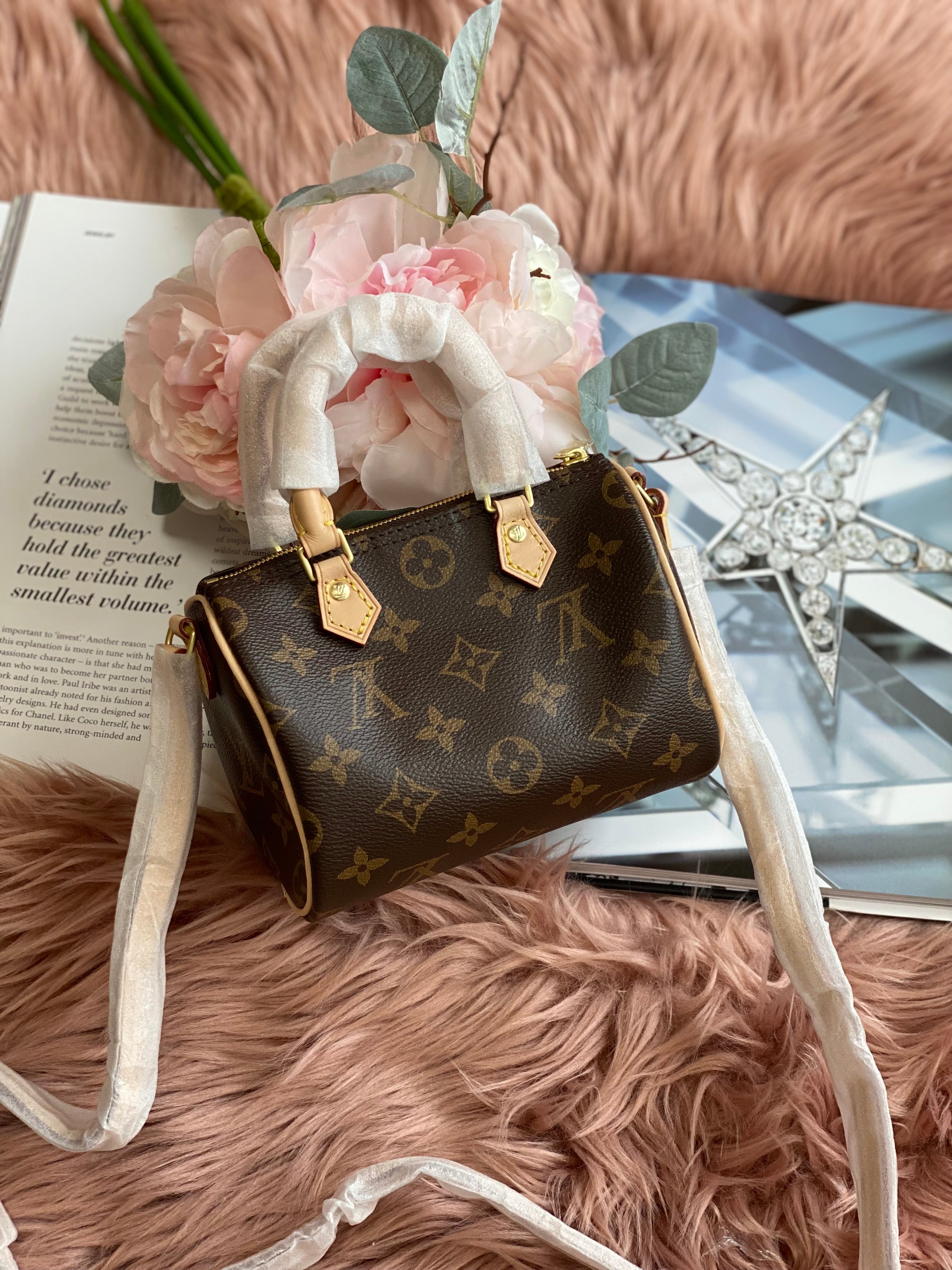 [TOP] Louis Vuitton LV Monogram Speedy Mini Bag 16x12.5x10cm-Brown