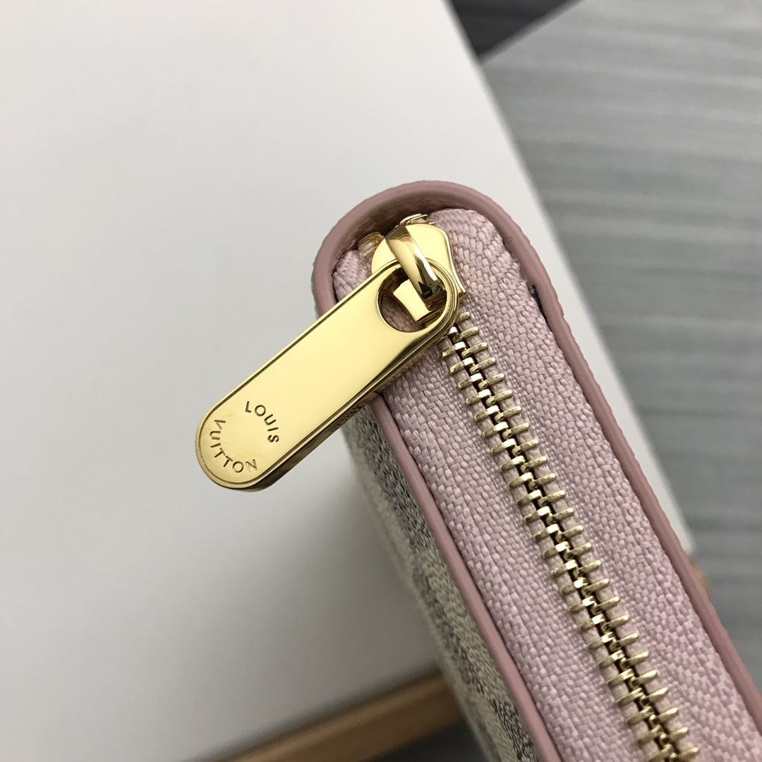 [TOP] Louis Vuitton LV £V Damier Azur Zippy Coin Padlock Purse - Pink