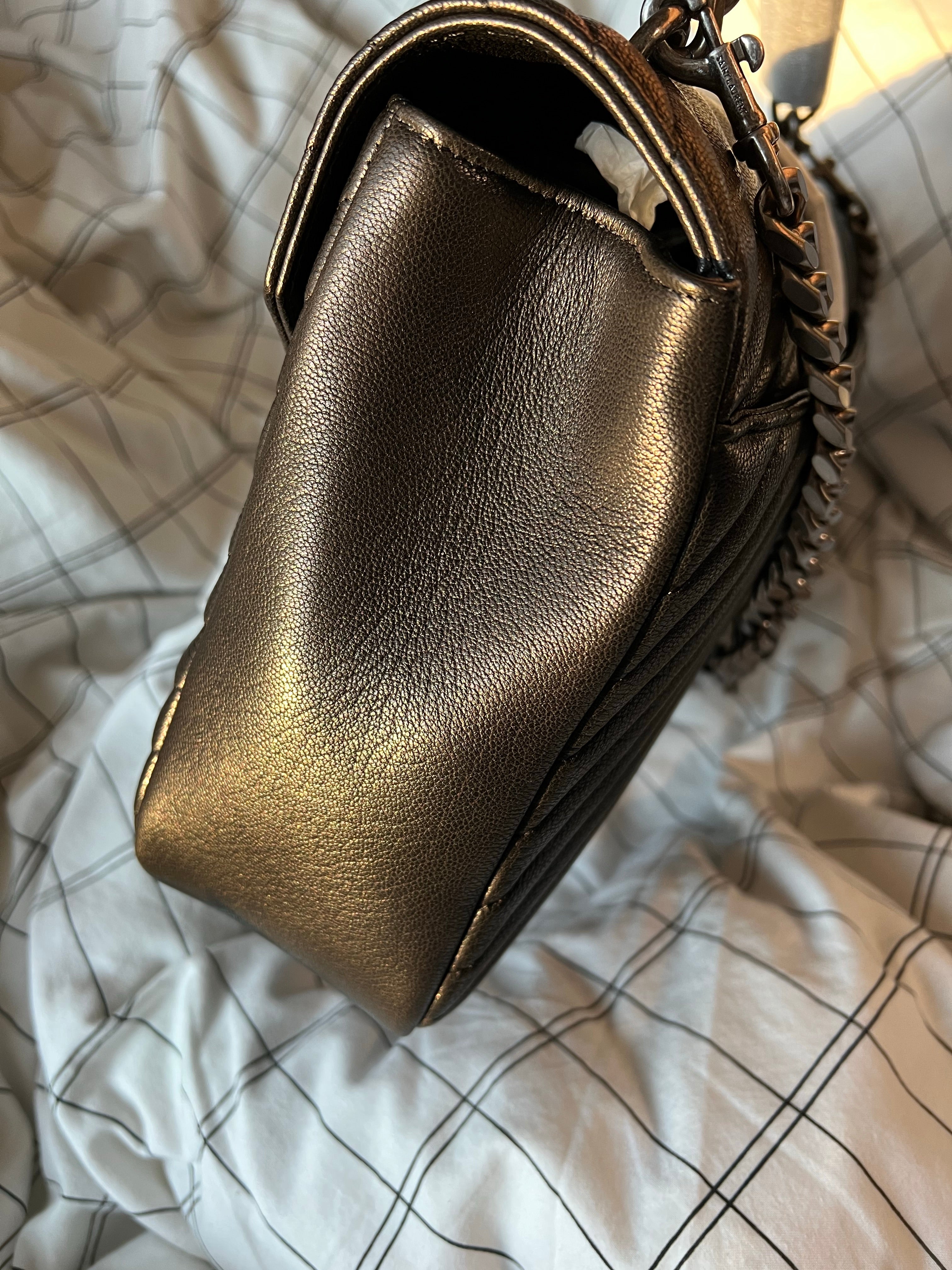 [TOP] Yves Saint Laurent YSL College Medium Top Handle Bag - Black w SHW