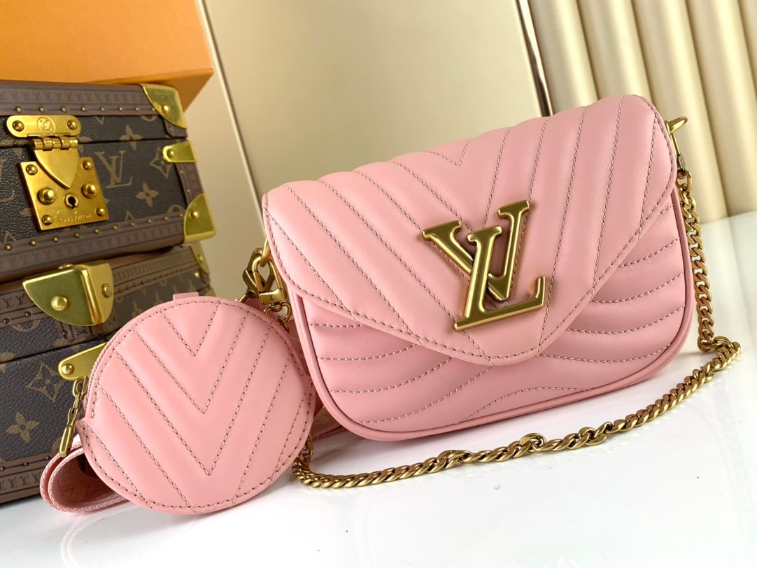 [TOP] Louis Vuitton LV L*V New Wave Multi Pochette 21X12X3cm - Pink