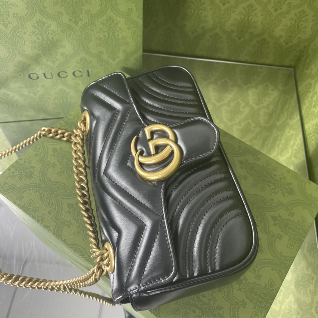 [TOP] GUCCI GG Marmont Bag Mini 22cm - Black