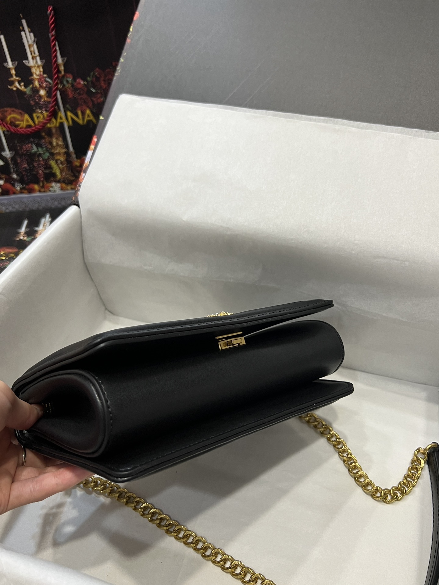 [TOP] Dolce & Gabbana D&G Nappa Leather Devotion Bag 21cm/26cm - Black