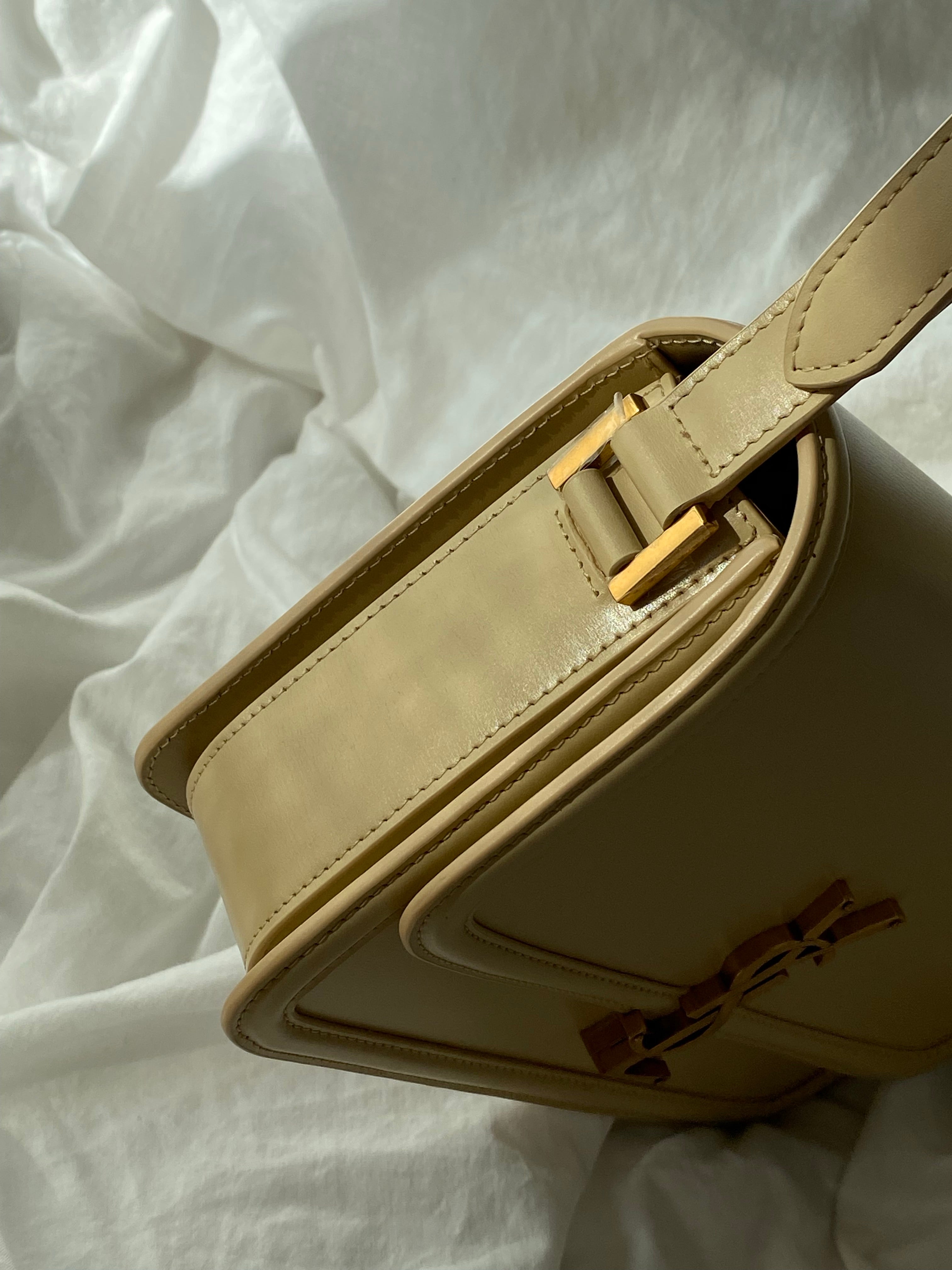 [TOP] Yves Saint Laurent YSL Solferino Medium Shoulder Bag - Beige