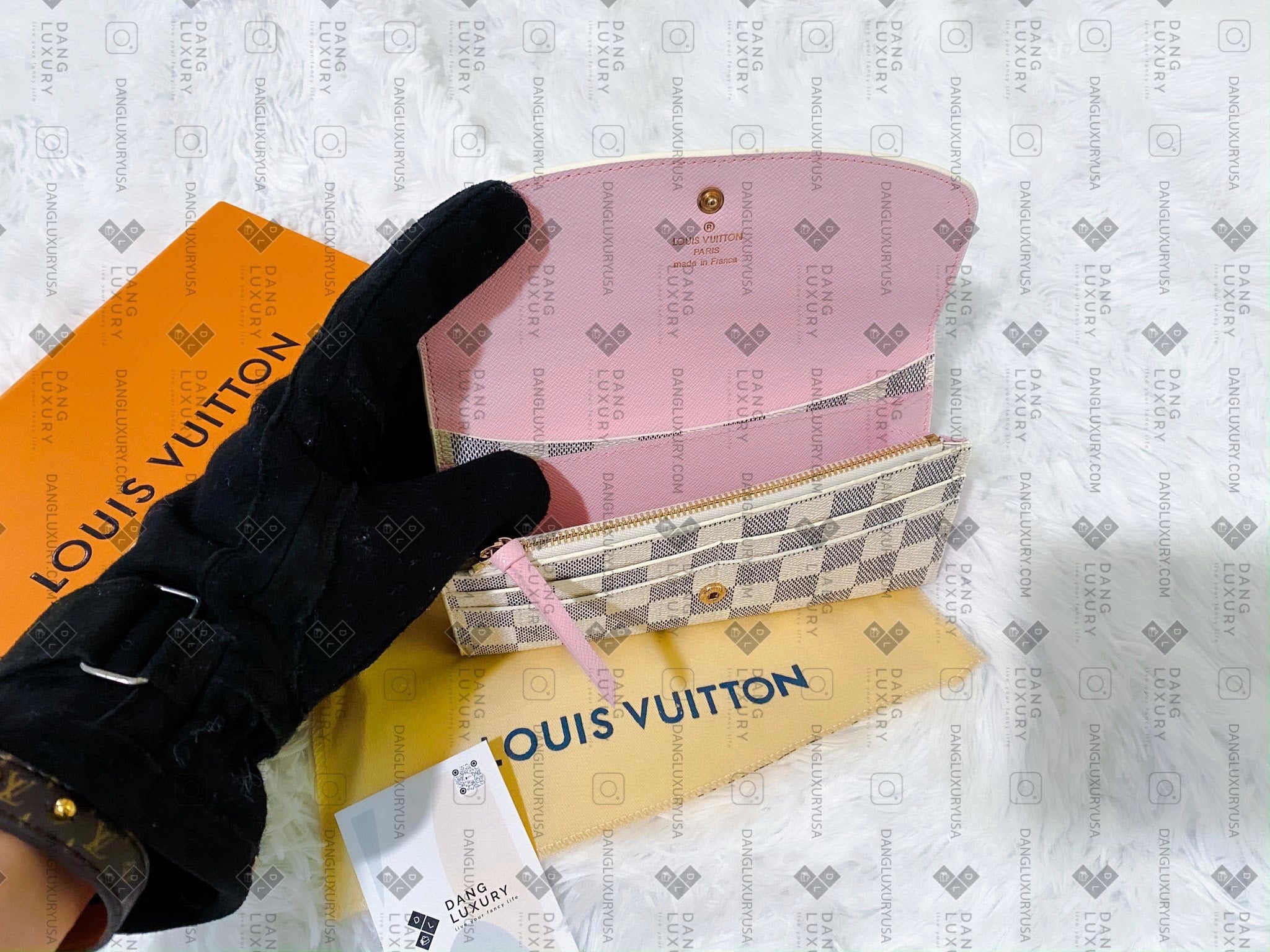[TOP] Louis Vuitton LV Emilie Wallet Damier Azur