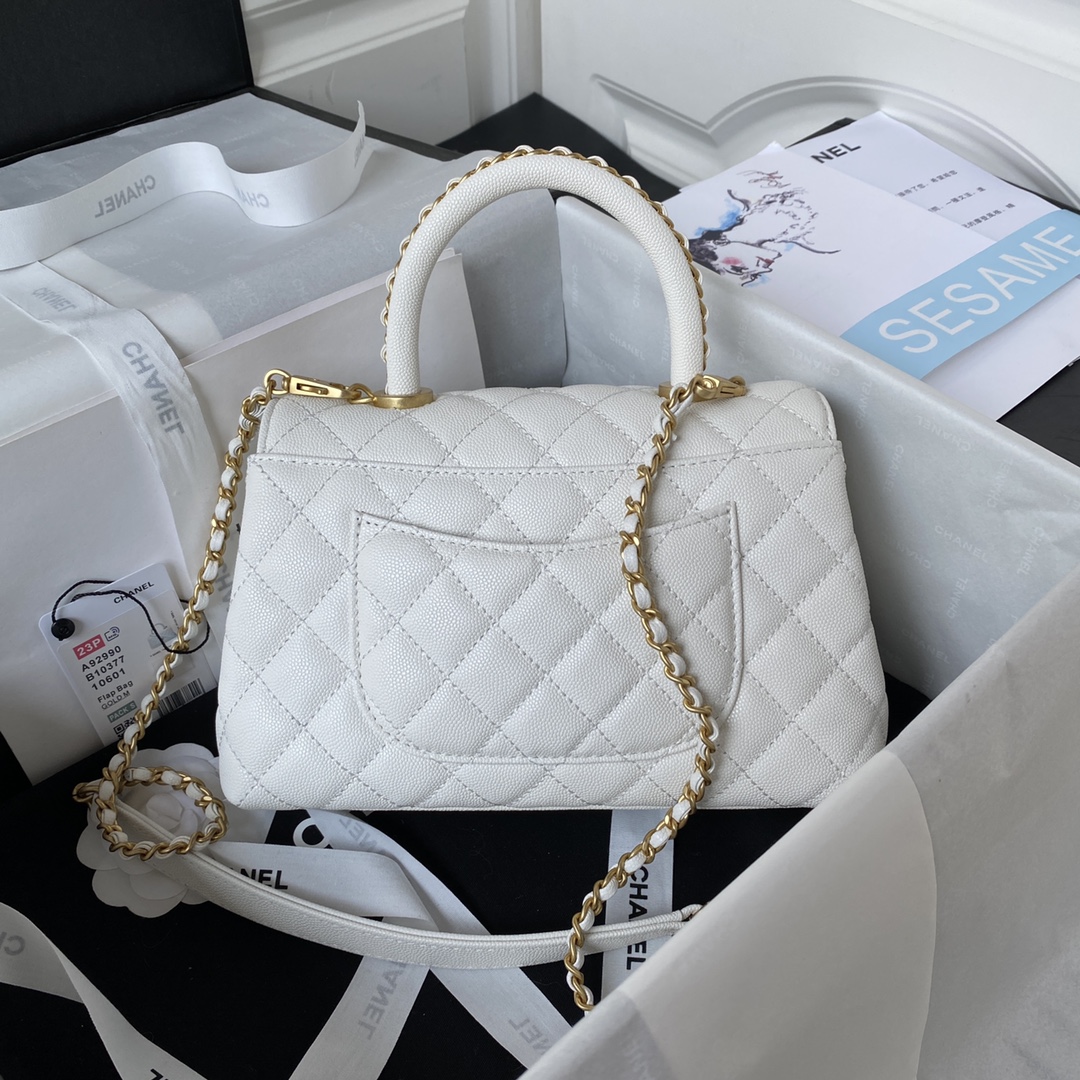 [TOP] CHANEL CoCo Handle Bag 19cm/23cm - GHW - Black/White