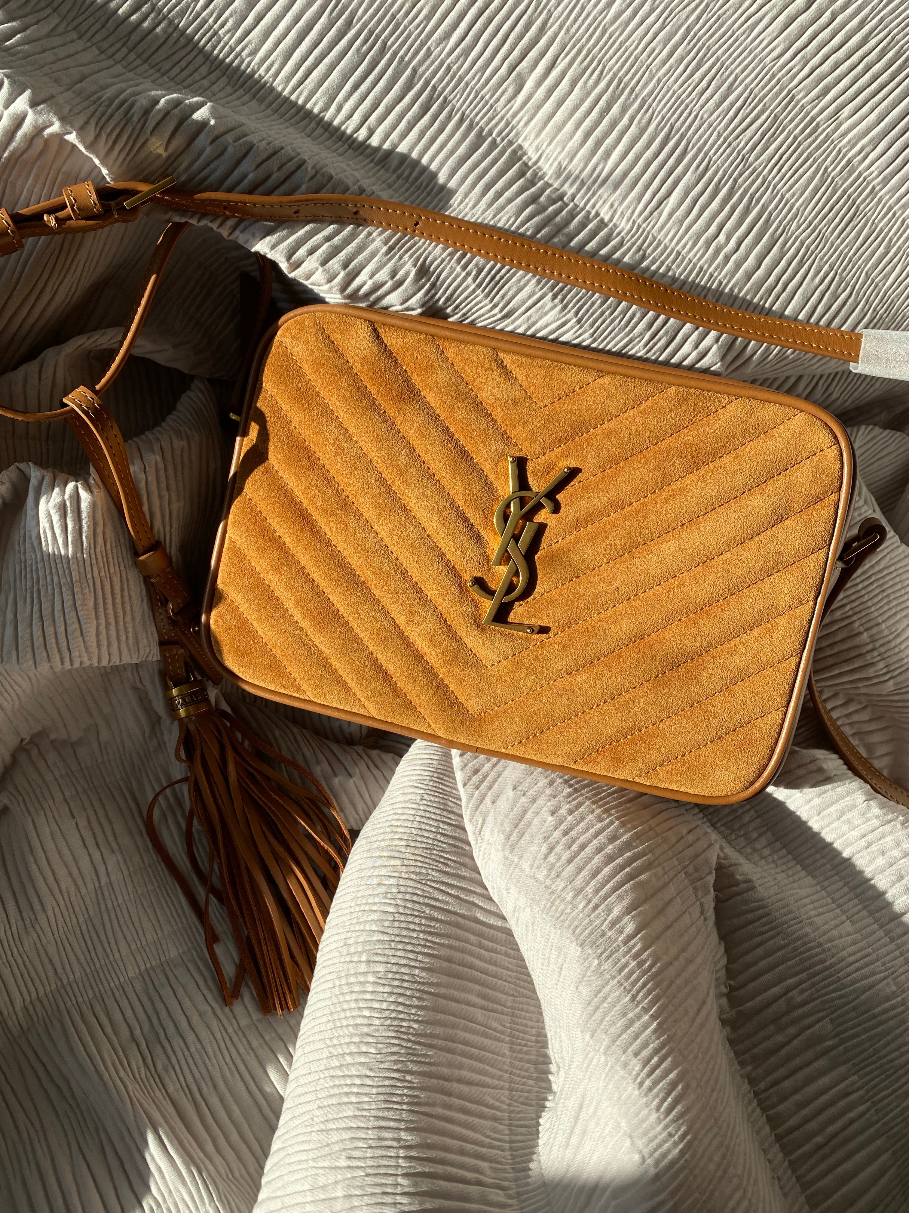 [TOP] Yves Saint Laurent YSL Loulou Camera Bag in Quilted Suede 23.5*16*7CM- BROWN