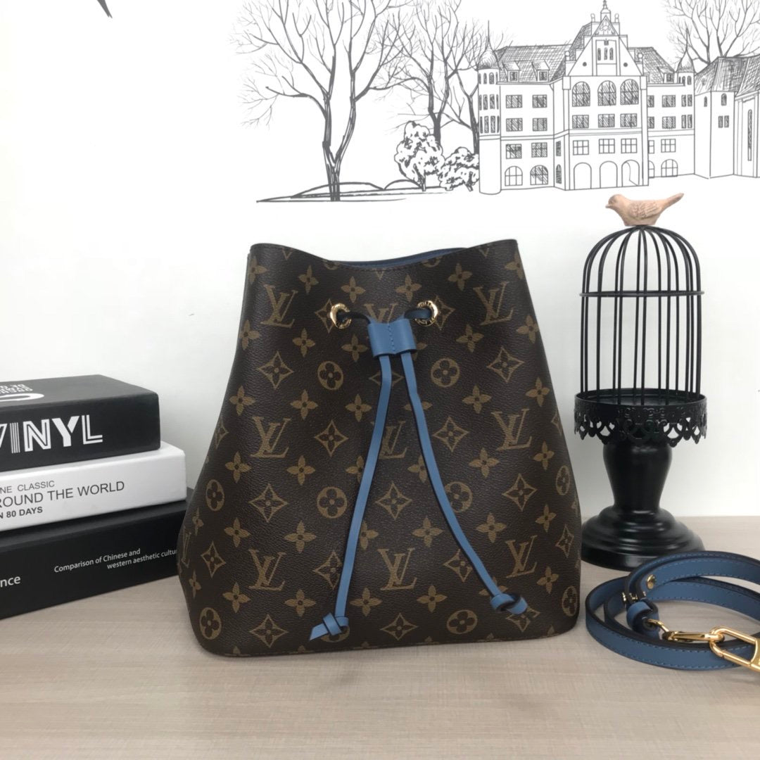 [TOP] Louis Vuitton LV  Noe Monogram Bag 34x26x19cm - BLUE