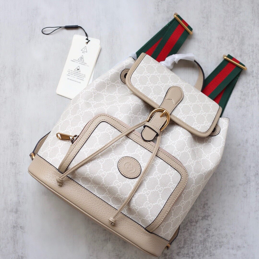 [TOP] GUCCI G*G Interlocking G Backpack - Cream