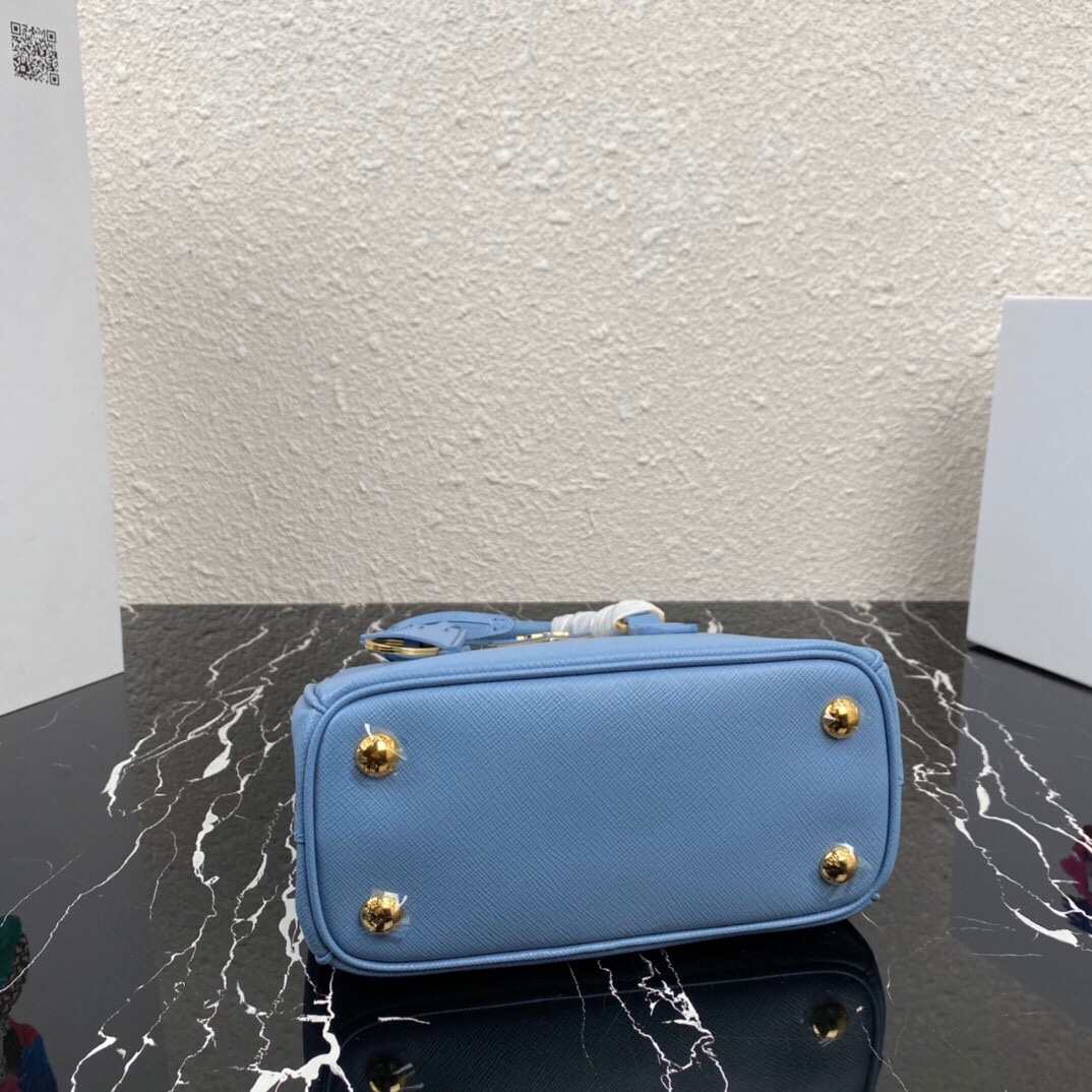 [TOP] PRADA Galleria Mini Saffiano Bag 20x15x9.5cm - Blue