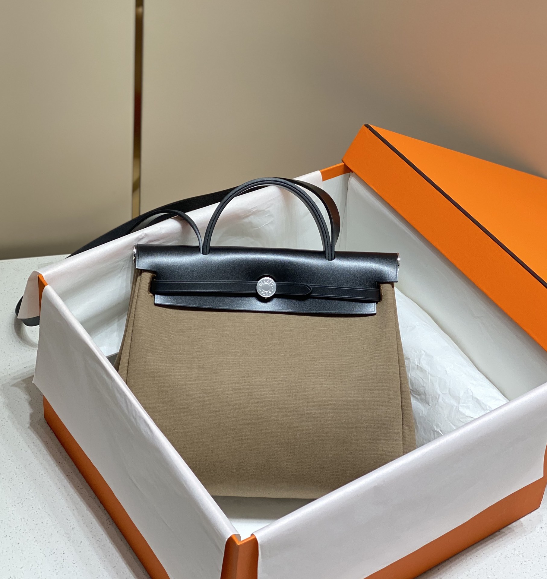 [TOP] HERMES Herbag Zip Handbag 31cm