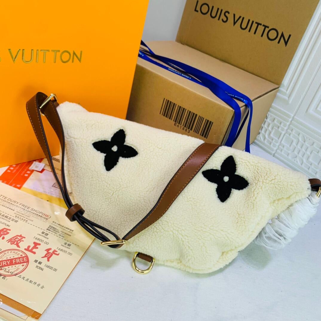 [TOP] Louis Vuitton LV  Teddy Bumbag 17.78 ×35.56 ×12.7 cm-White