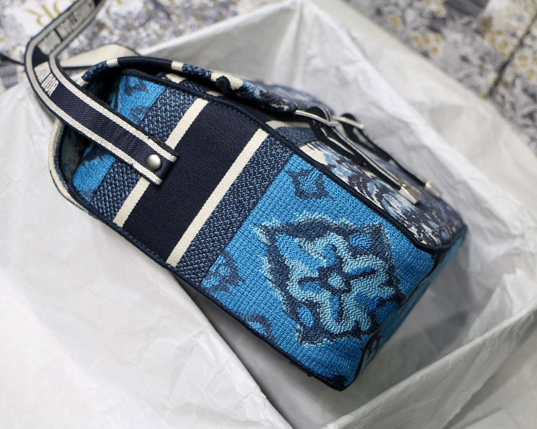 [TOP] Christian Dior Camp Messenger Bag - Blue Palm Trees