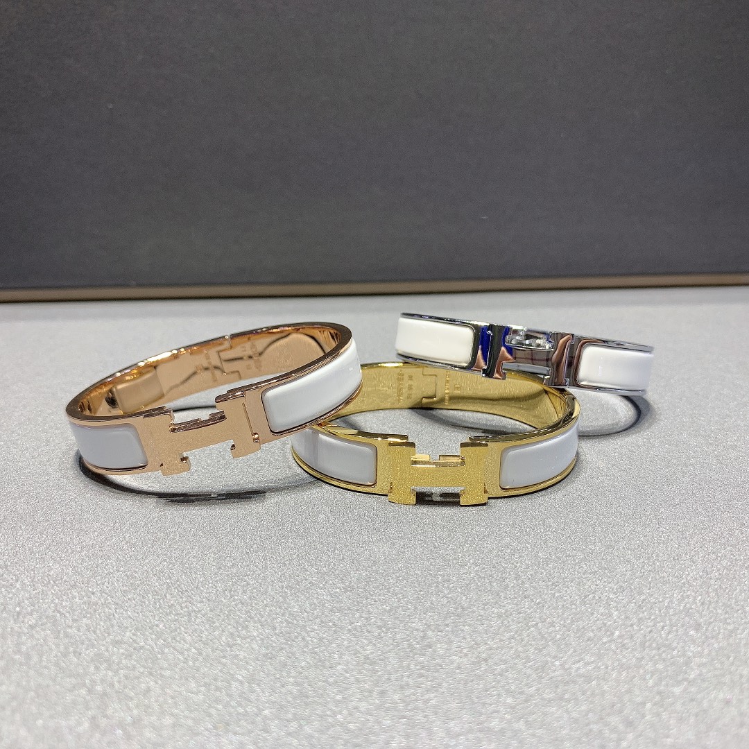 [TOP] HERMES H Bracelet - White