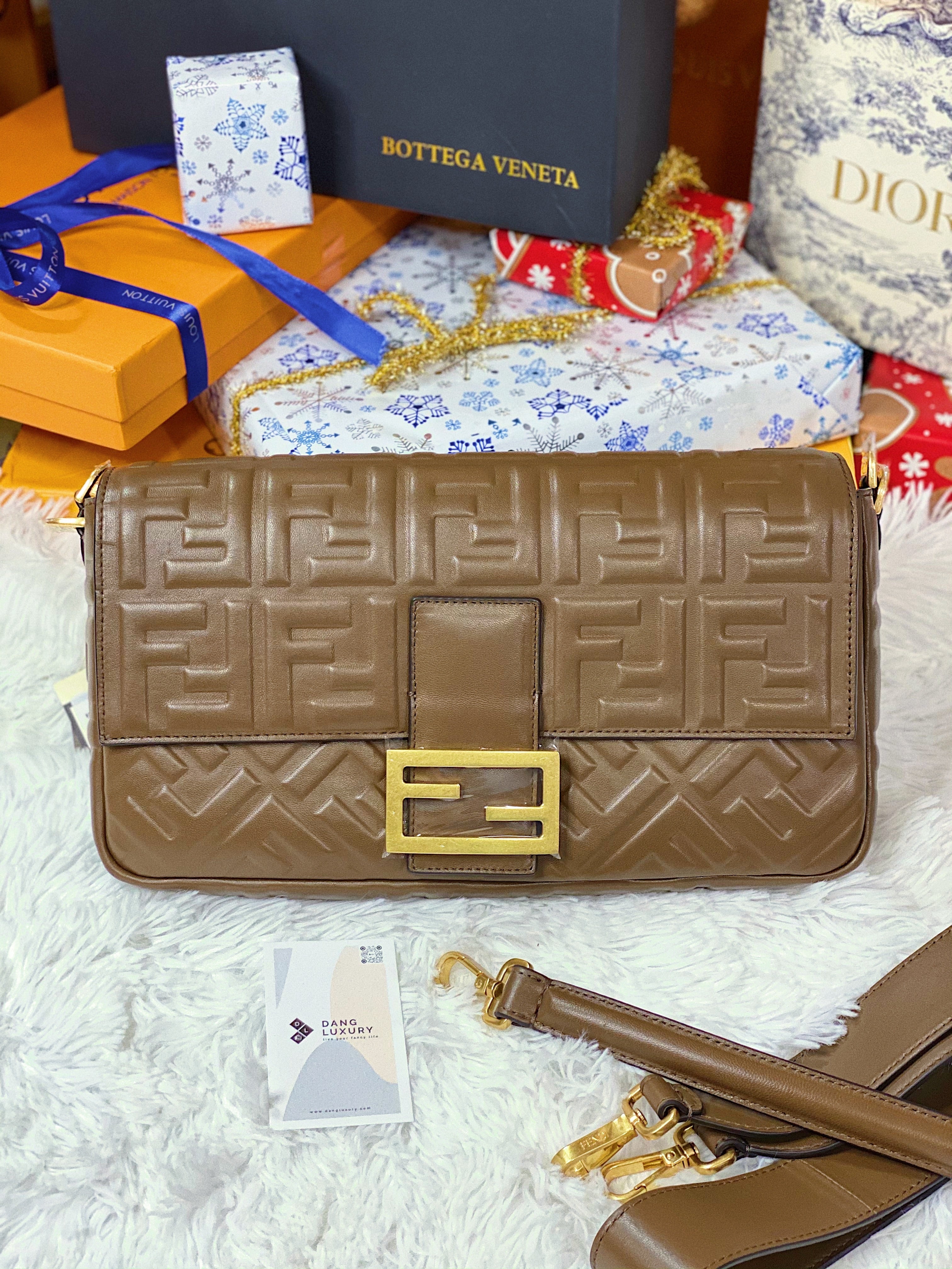 [TOP] FENDI Baguette Large Leather Bag - GREEN NAPPA