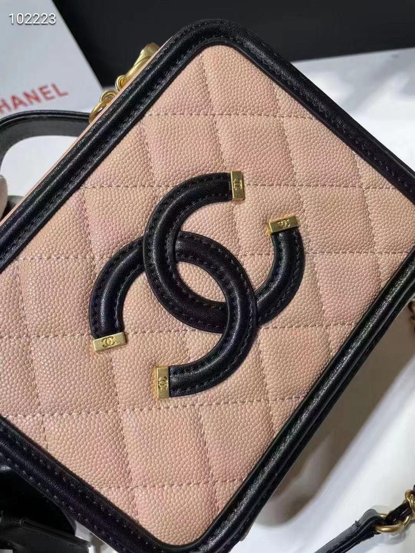 [TOP] CHANEL Vanity Case Bag  Small - Light Pink