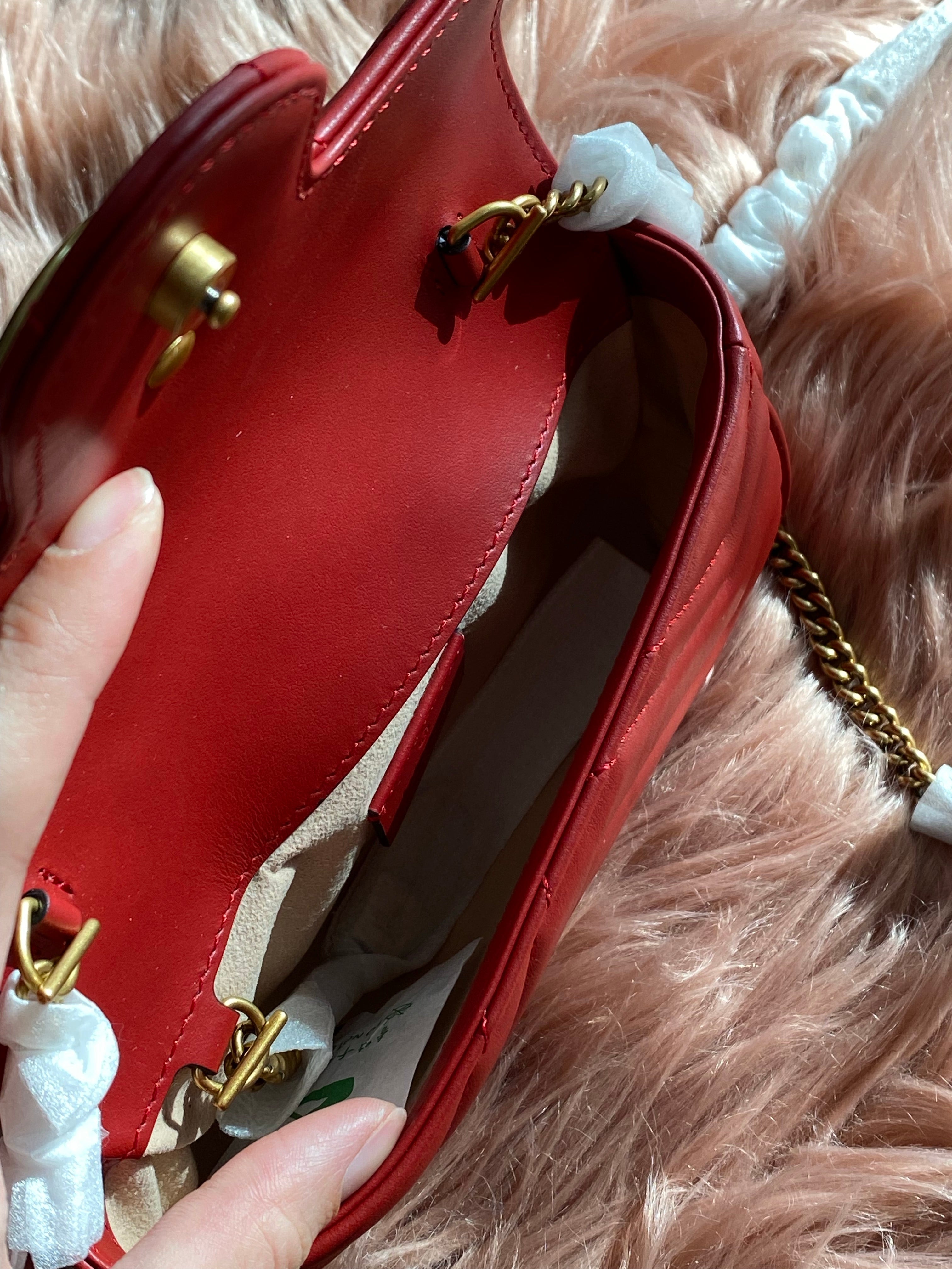 [TOP] GUCCI GG Marmont Bag Super Mini 16.5 - Red