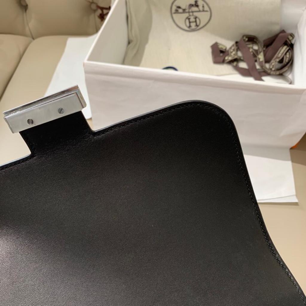 [TOP] HERMES Constance Epsom Leather 24cm  - Black & SHW