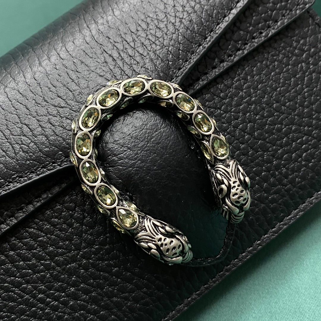 [TOP] GUCCI G*G Dionysus Super mini Bag w Stones - Black