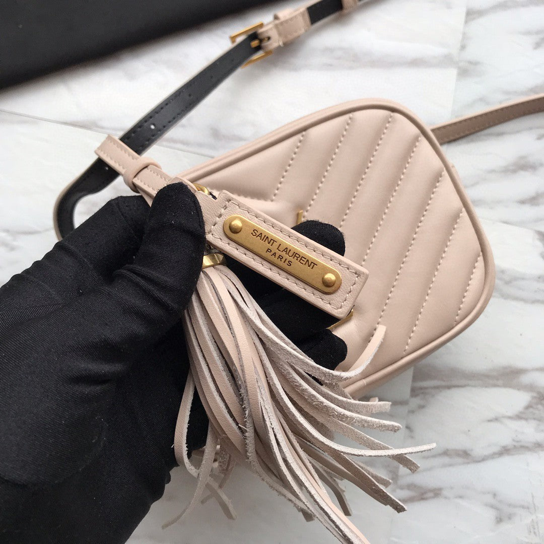 [TOP] Yves Saint Laurent YSL Loulou Belt Bag - Light Beige