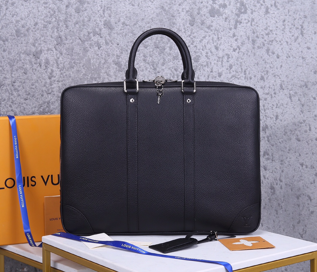 [TOP] Louis Vuitton LV Porte-Documents Voyage Small Briefcase-Taurillon Calfskin 41 x 31 x 7 cm