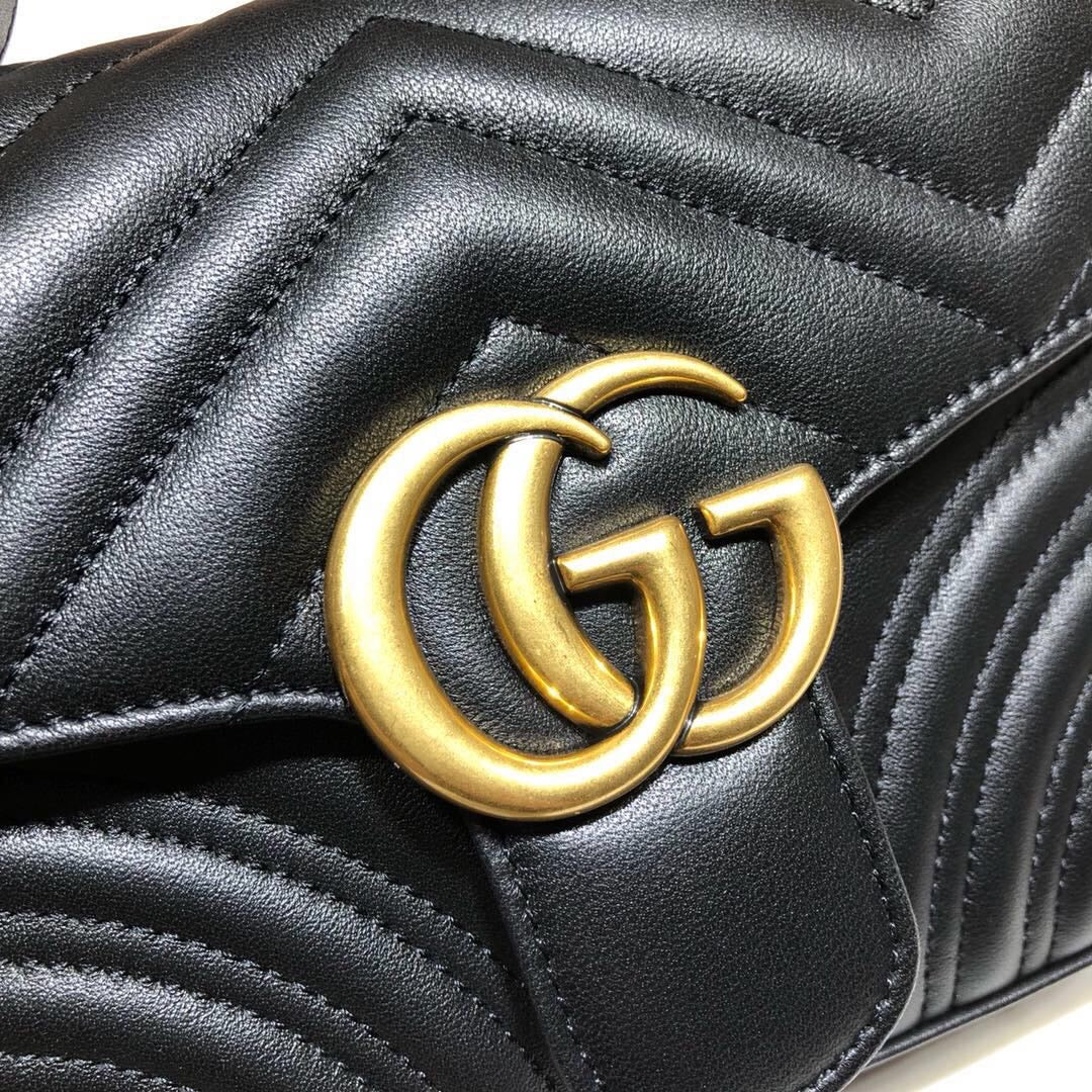[TOP] GUCCI  Marmont Bag Top Handle Small 27*13.5*10 - BLACK