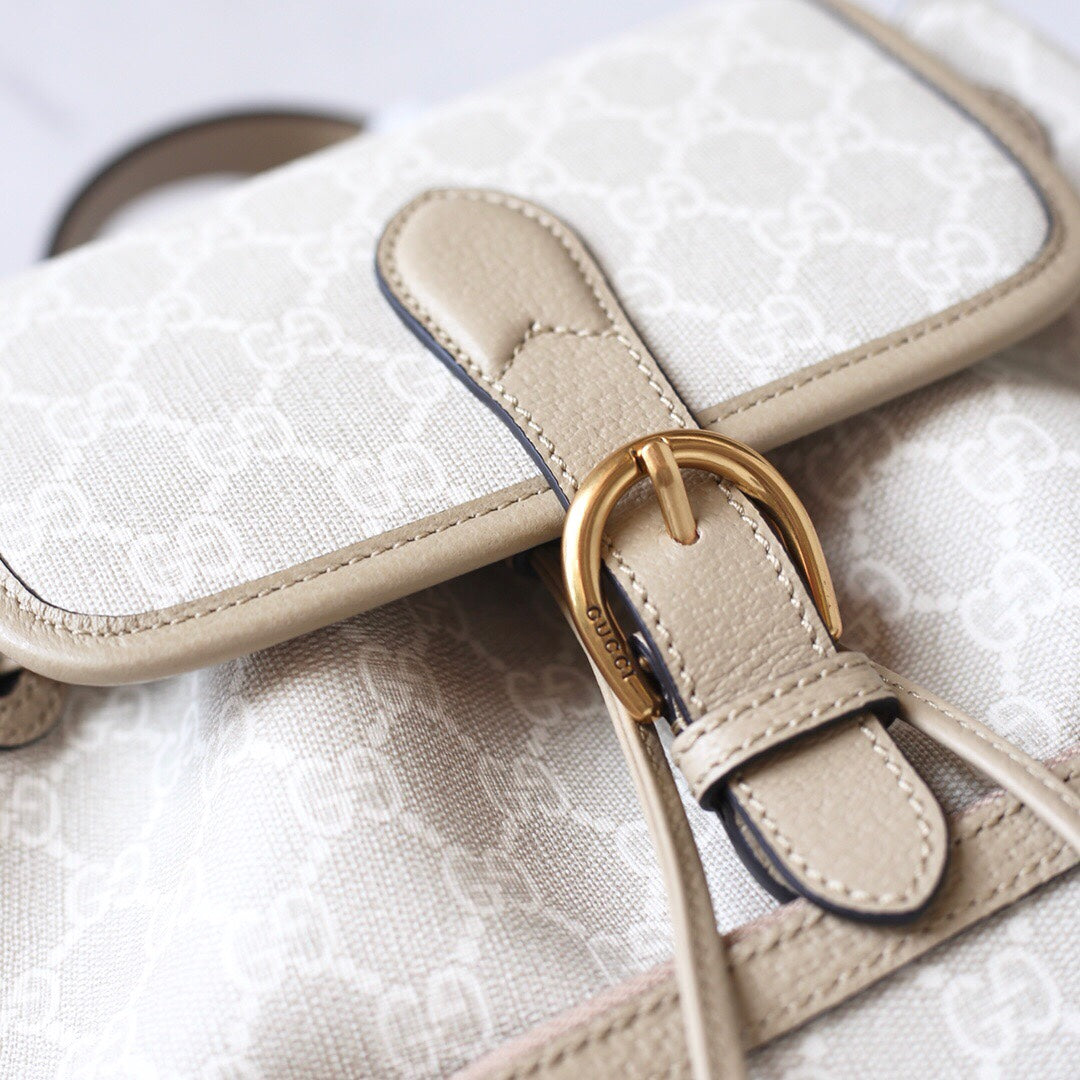 [TOP] GUCCI G*G Interlocking G Backpack - Cream