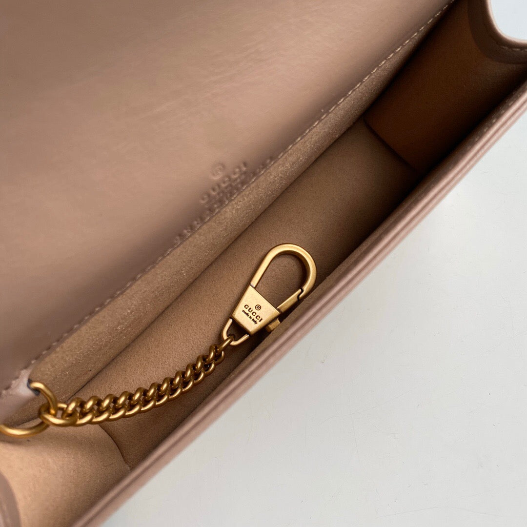 [TOP] GUCCI GG Marmont Shoulder Clutch - Dusty Pink