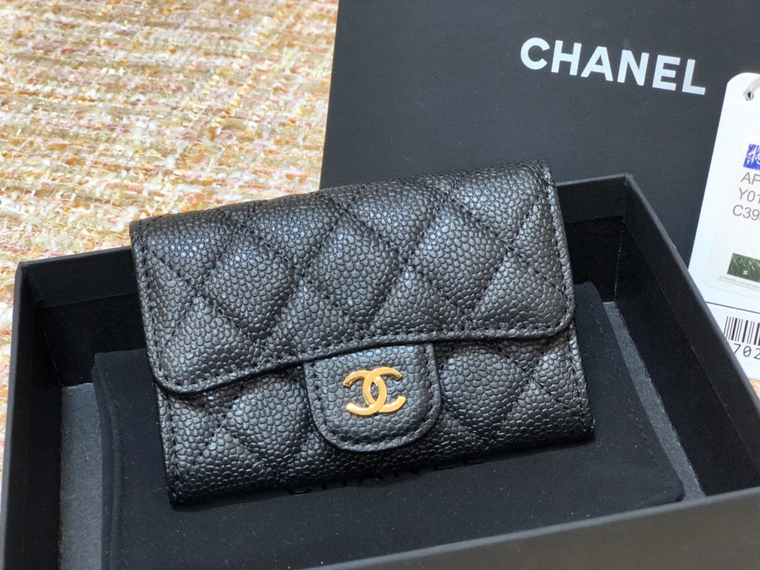 [TOP]CHANEL Classic Flap Cardholder Black 11x7cm - 4 Types